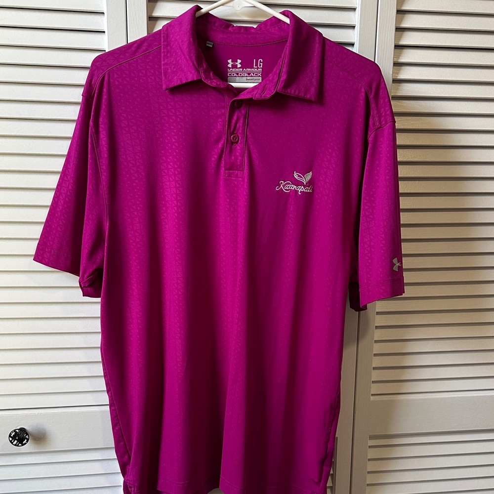 Under Armour Men's Magenta Polo Shirt from Kaanapali Course in Maui !